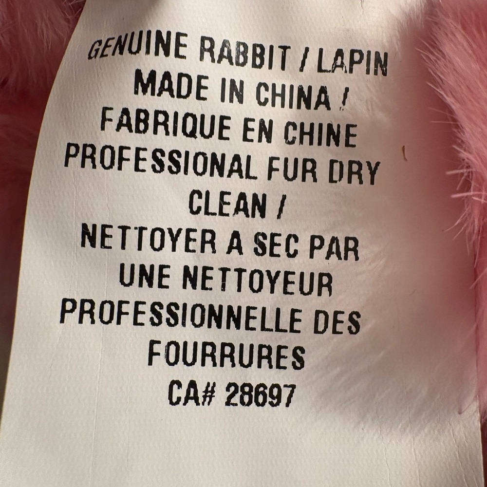NWOT Mitchie’s Real Hot Pink Rabbit Fur Vest Little Girl’s Medium - Picture 7 of 8